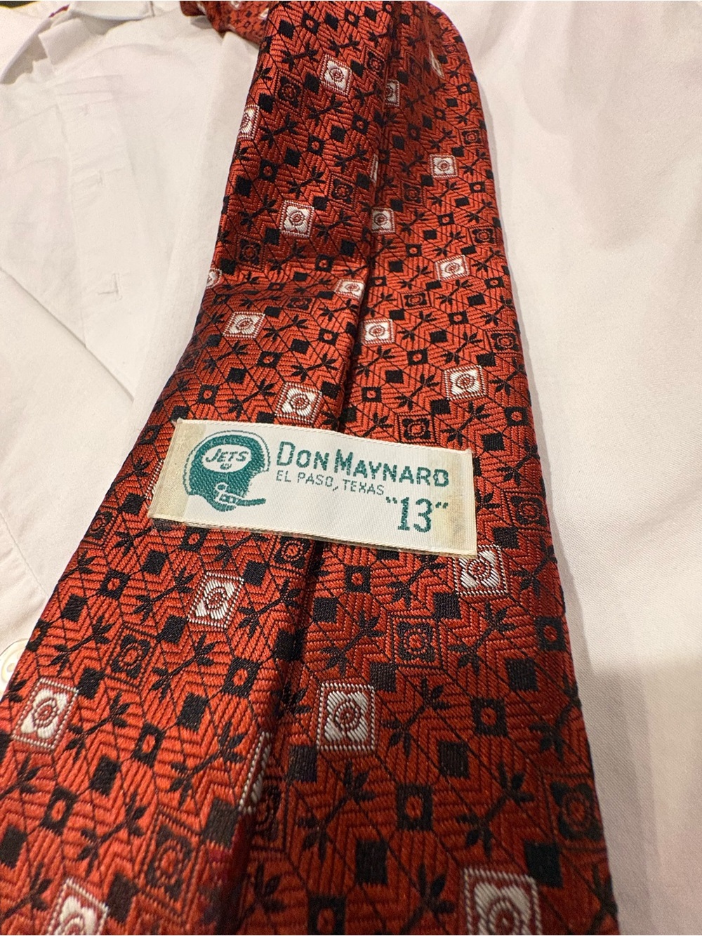 Don Maynard Men's Red Patterned Tie